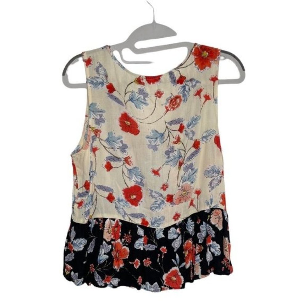Patrons of Peace Women's Size M Floral Casual Pullover Sleeveless V-Neck Blouse - Picture 2 of 15